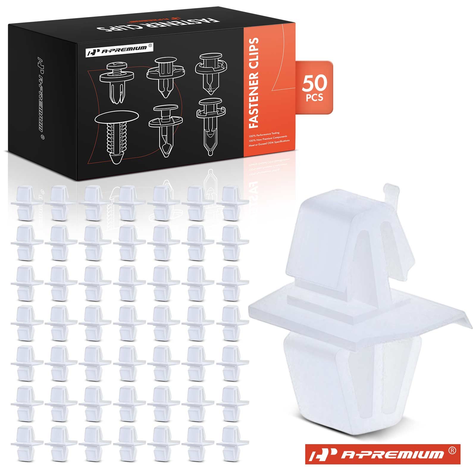 A-Premium 50Pcs 24mm Nylon Rocker Panel Moulding Clip Fastener for Volvo S40 V40