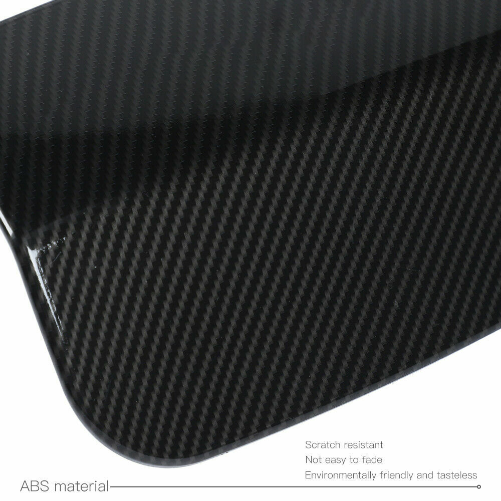 Black Carbon Fiber Door Fuel Tank Gas Cap Cover Trim For Dodge Charger 2011-2020