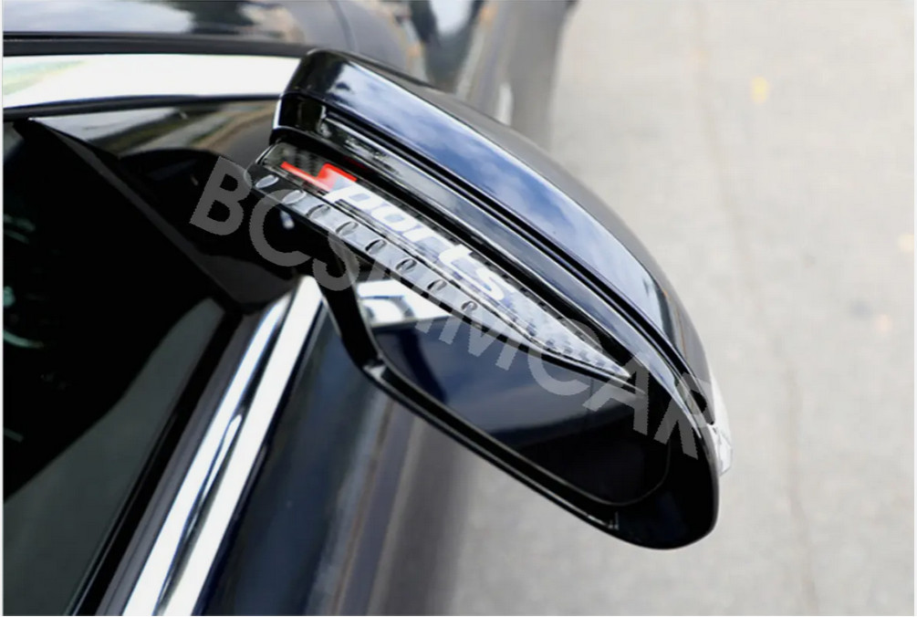 2pcs Car Rear View Side Mirror Rain Board Eyebrow Guard Sun Visor Carbon Fiber