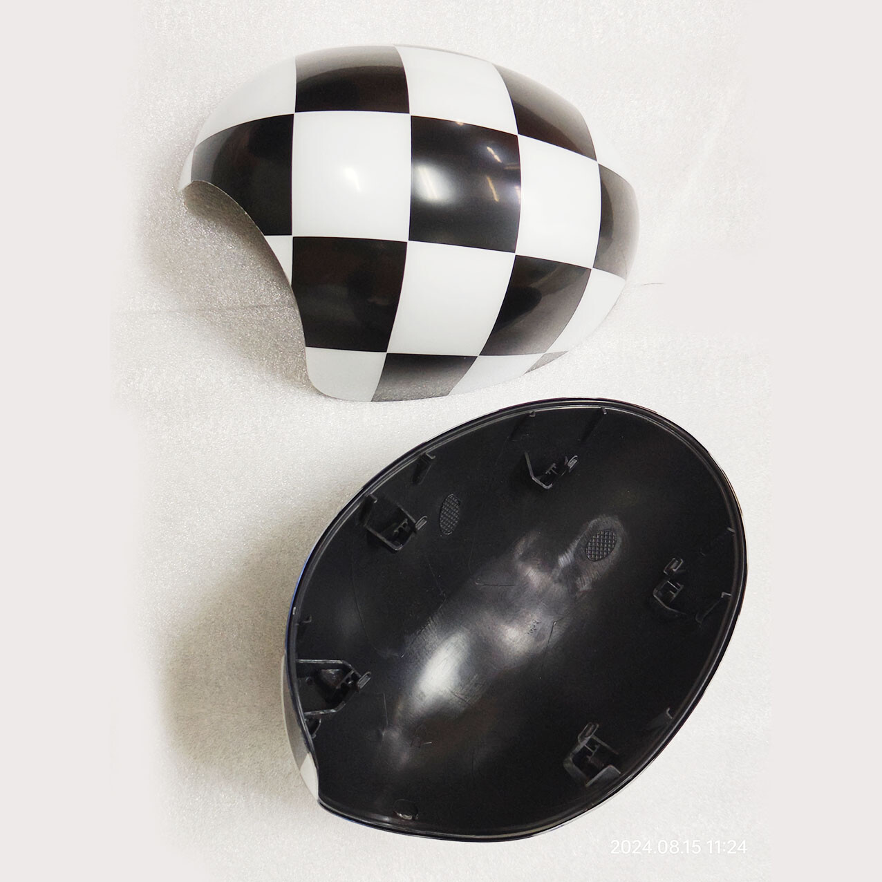 Checkered Manual Fold Side Mirror Cover Replace For MINI Cooper R55 R56 R57 R60