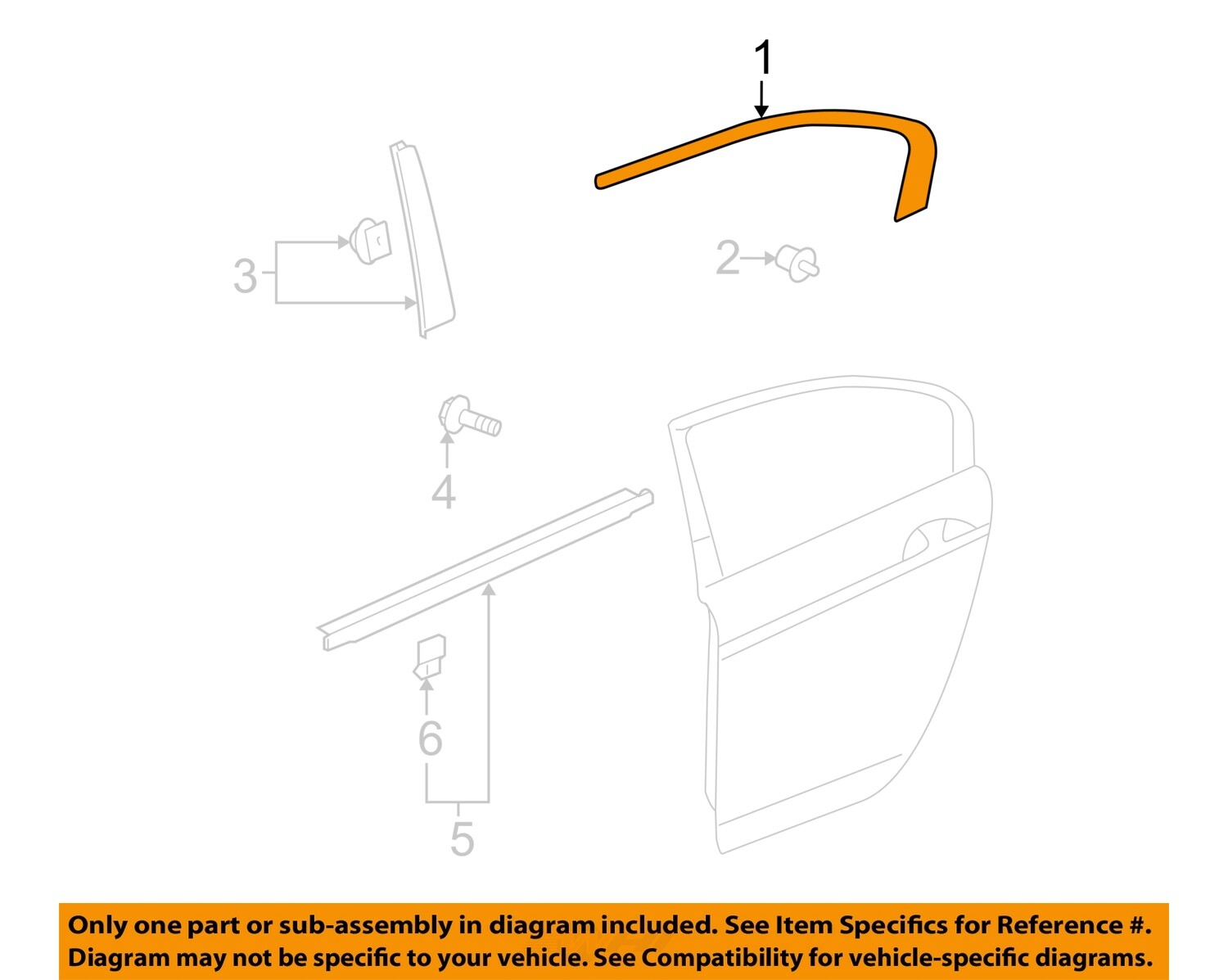 HONDA OEM 08-12 Accord Rear Door Exterior Trim-Upper Molding 72921TA0A01