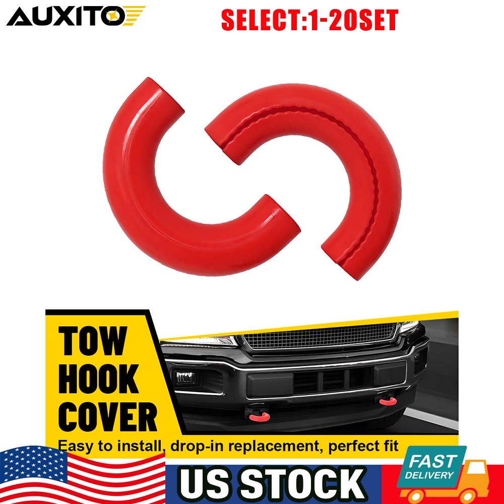Red D-Ring Tow Hook Cover for Ford F150 2004-2024 Exterior Accessories US 2-20X