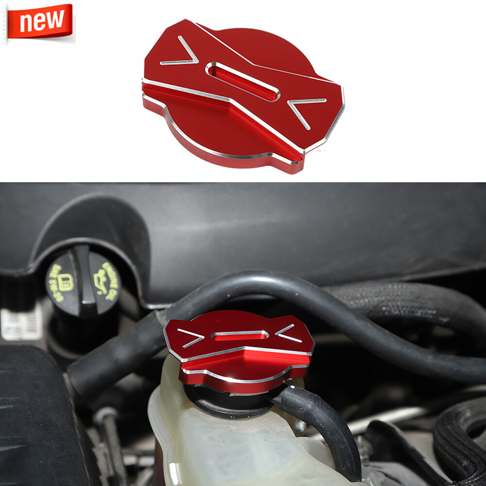 Red Aluminium Alloy CNC Radiator Cap Cover Trim For Challenger Charger 09+ 300C