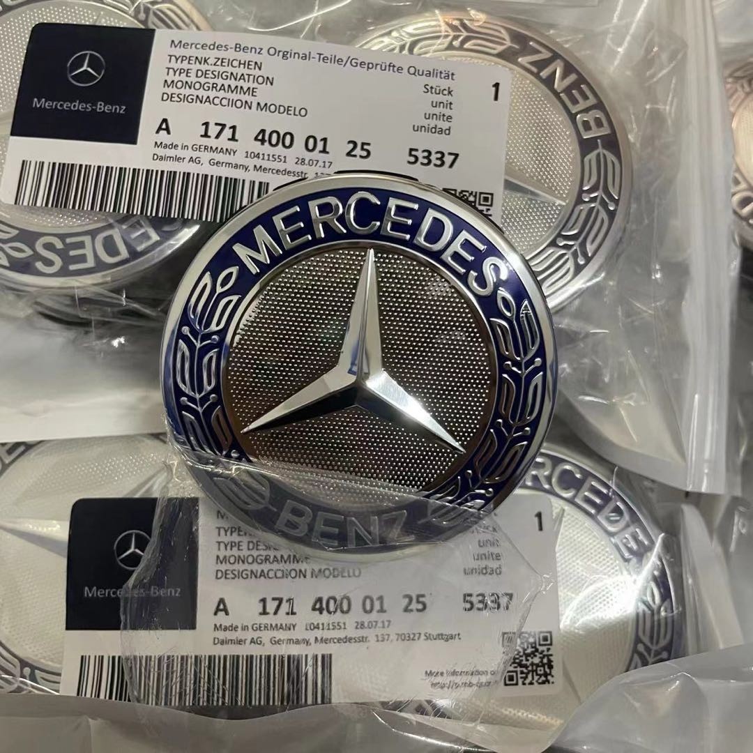 ⭐️4PCS For Mercedes Benz C300 Blue Wheel Center Caps Emblem Rim Hub Cover Badge