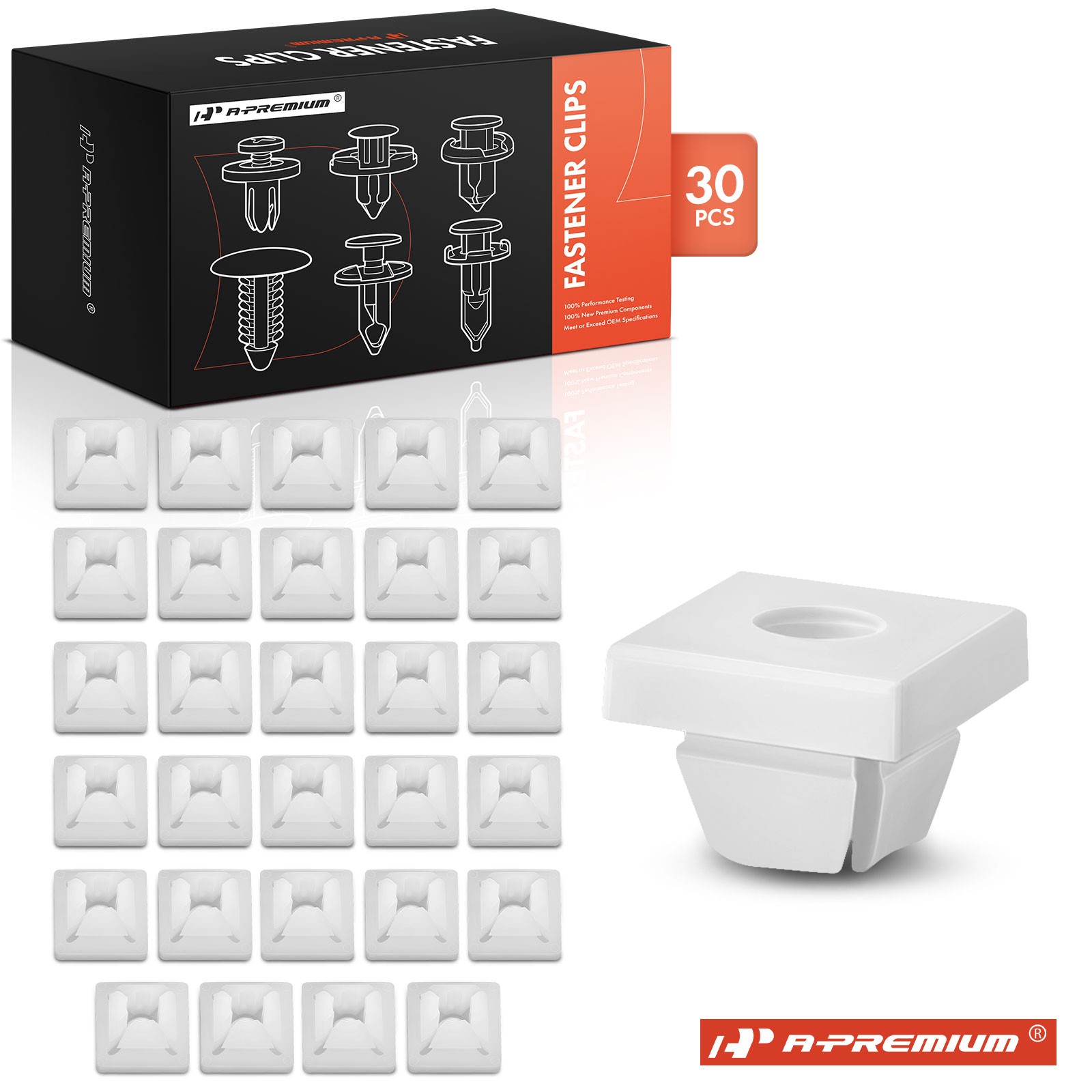 A-Premium 30Pcs Used w/ 6.35 mm-28 Screw White Fasteners Adjusting Nut for GM