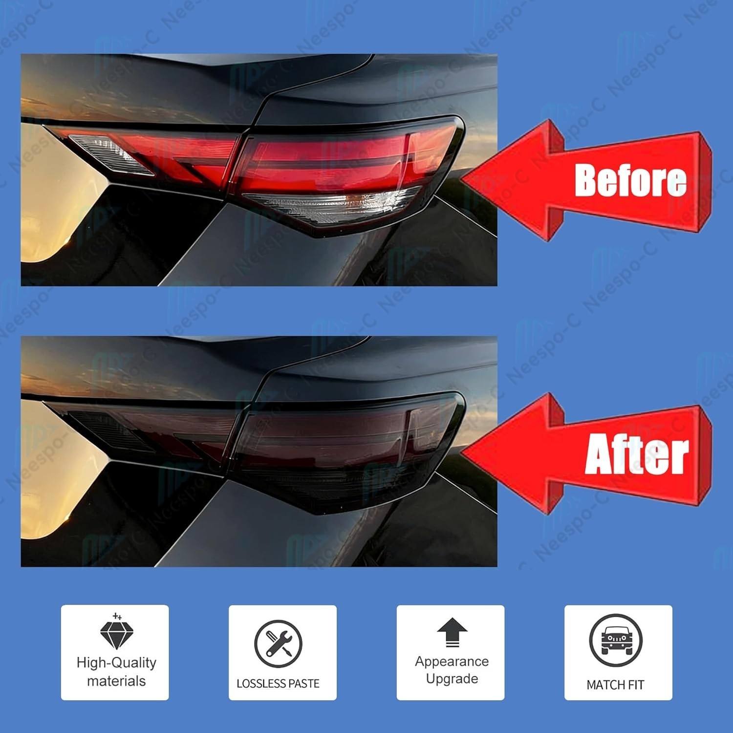 Smoked Black Tail Light Guard Decor Cover Trim Bezel For Nissan Sentra 2020-2025