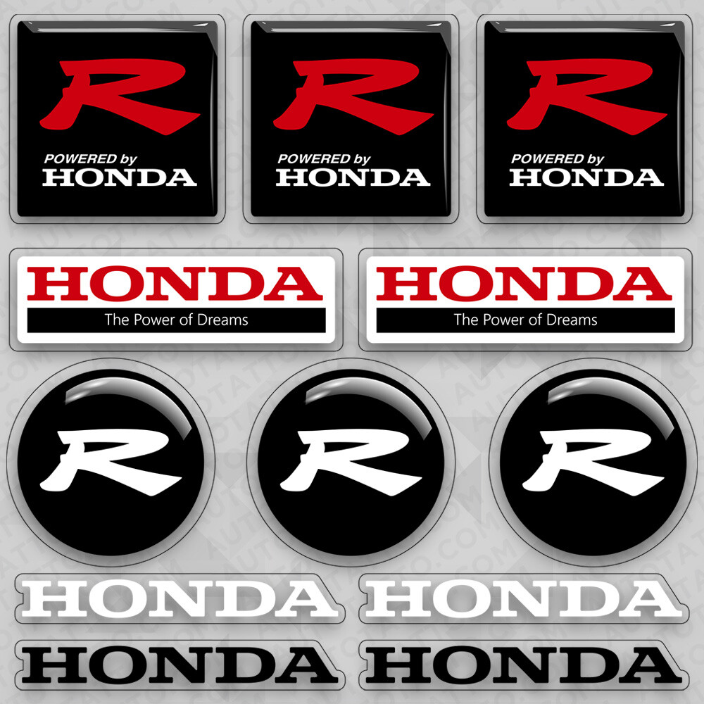 Honda The Power of Dreams Sport R Medal Car Logo Sticker Vinyl 3D Decal Decorate