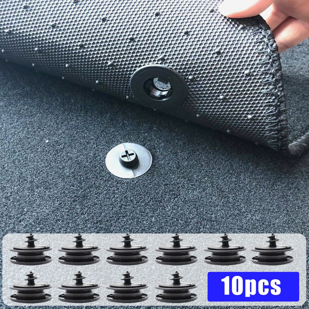 10Pcs Black Car Floor Mat Clips Carpet Retainer Fixing Holder Fastener Universal