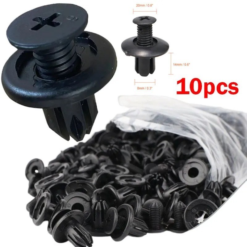 100-Pack Car Trunk Screw Rivets – Bumper & Fender Plastic Fastener Clips