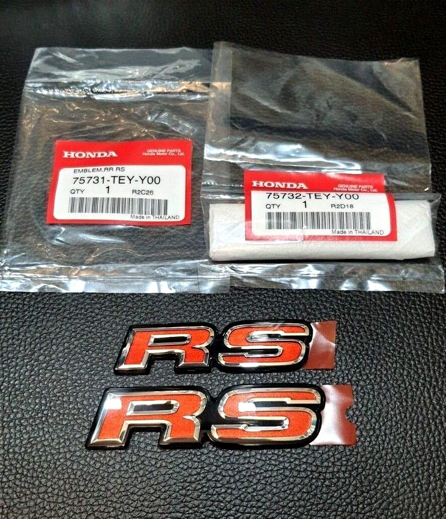 1Pair Genuine Parts RS HONDA LOGO EMBLEM BADGE FOR HONDA CIVIC FC FK JAZZ 15-20