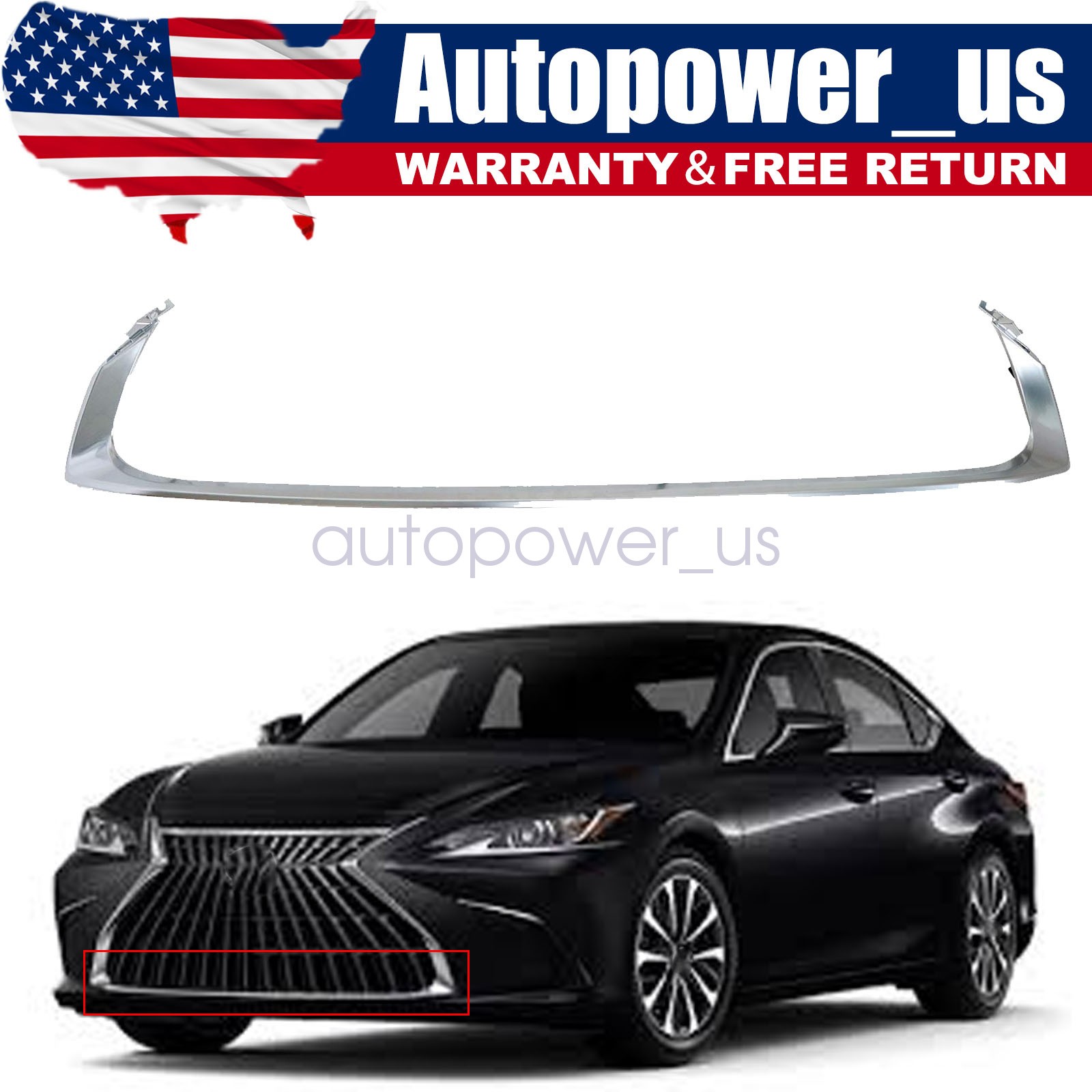 Fit For 2016-2018 Lexus ES300h ES350 Front Lower Grille Trim Molding 53122-06010