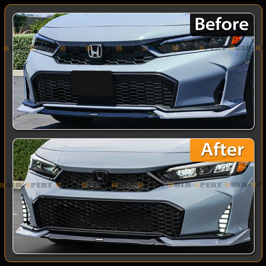 For 25-26 Honda Civic Type-R Style Gloss Black Front Upper Honeycomb Mesh Grille