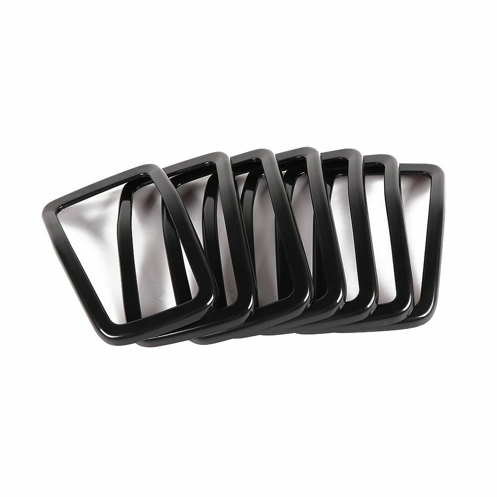 7PCS Front Grille Mesh Insert Decor Ring Trim Black ABS For Jeep Cherokee 2019+
