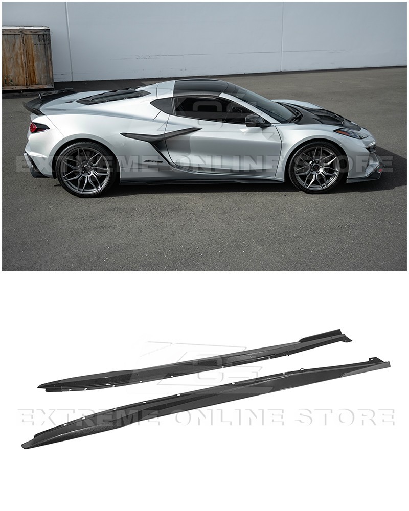 For 23-Up Corvette C8 Z06 | EOS Performance MATTE BLACK Side Skirts Extension