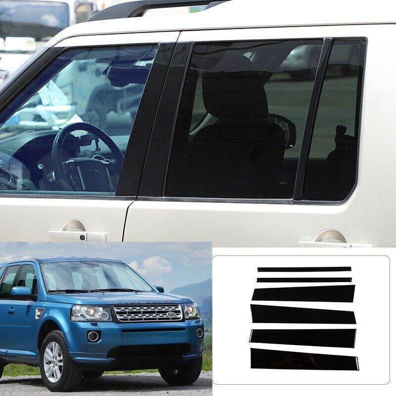 For Land Rover LR2 2008-2015 pc black Door Window Center BC Pillar Posts Trim