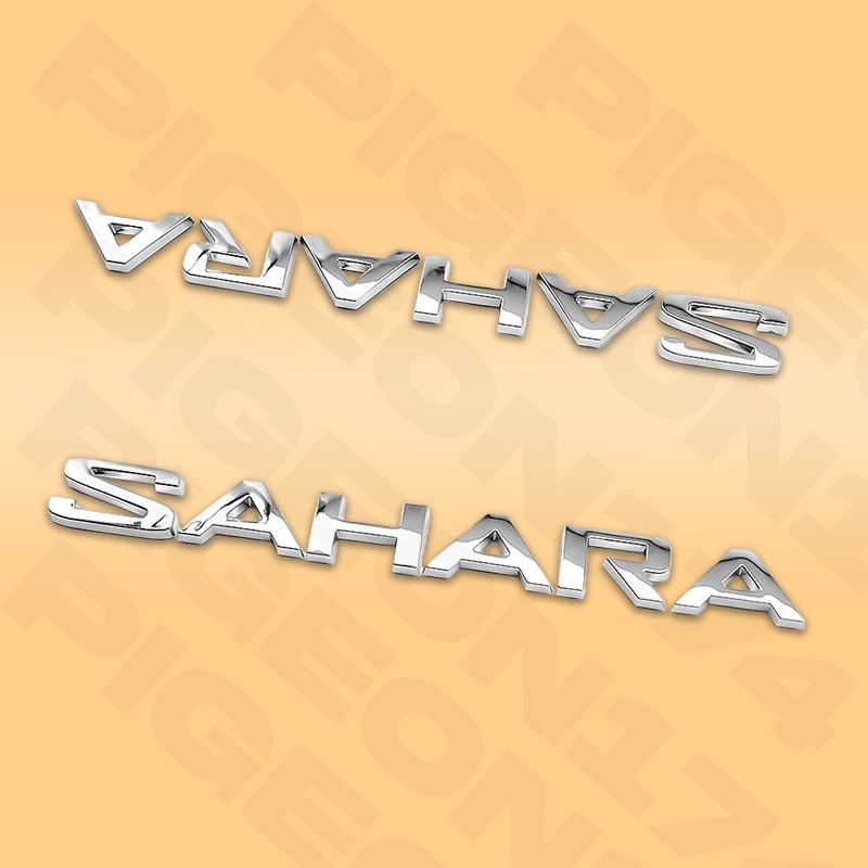 For Wrangler 2018-2024 Raised Front Door Side Letters Emblems Chrome Accessories
