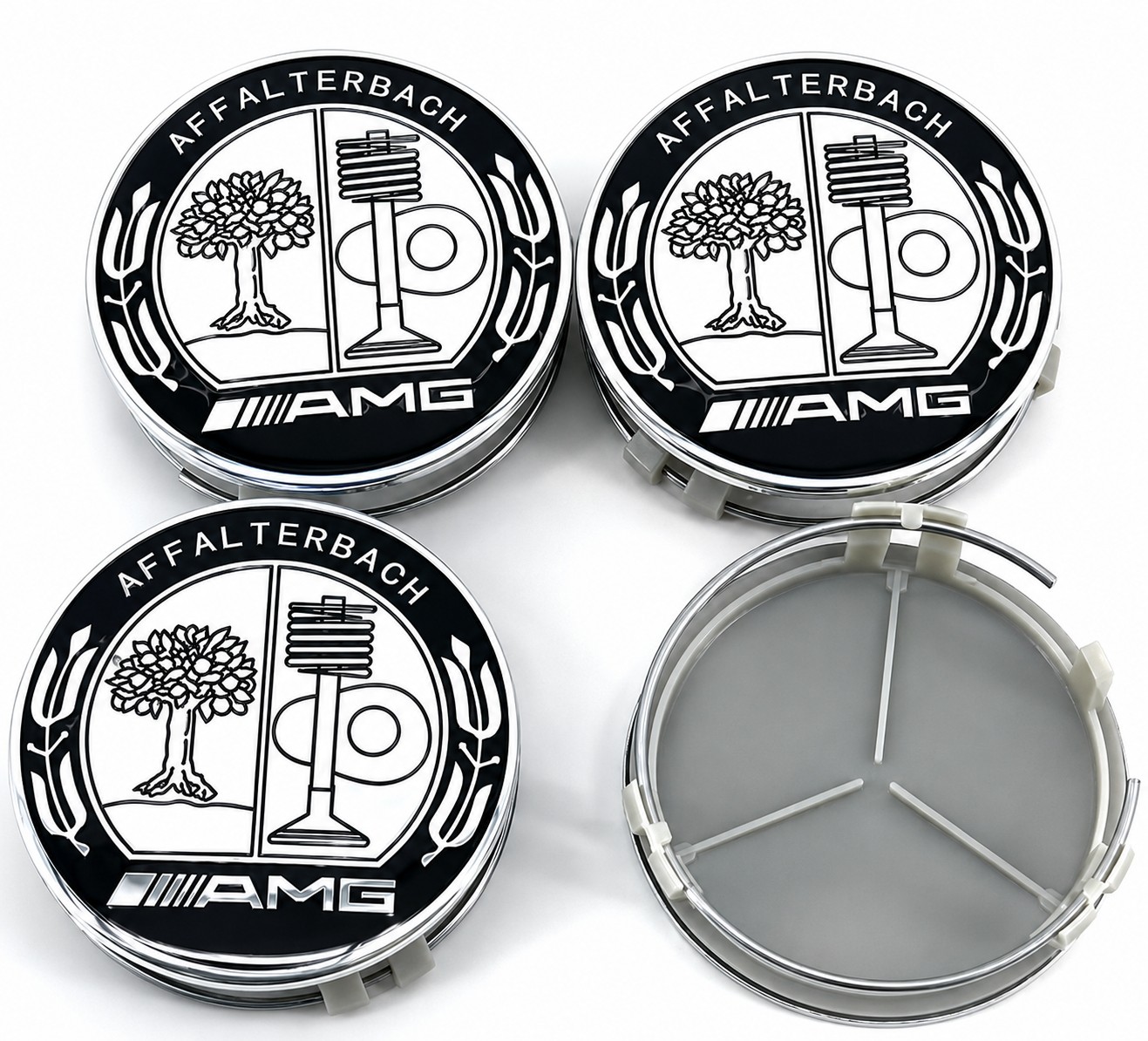AMG Affalterbach 4pcs Wheel Rim Cover Caps Emblem 75mm for Mercede s Benz Wreath