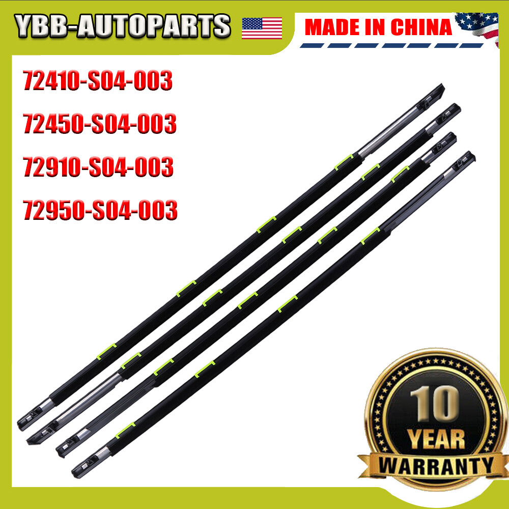Outer Door Belt Weatherstrip Window Seal Molding Set For Honda Civic Sedan 96-00
