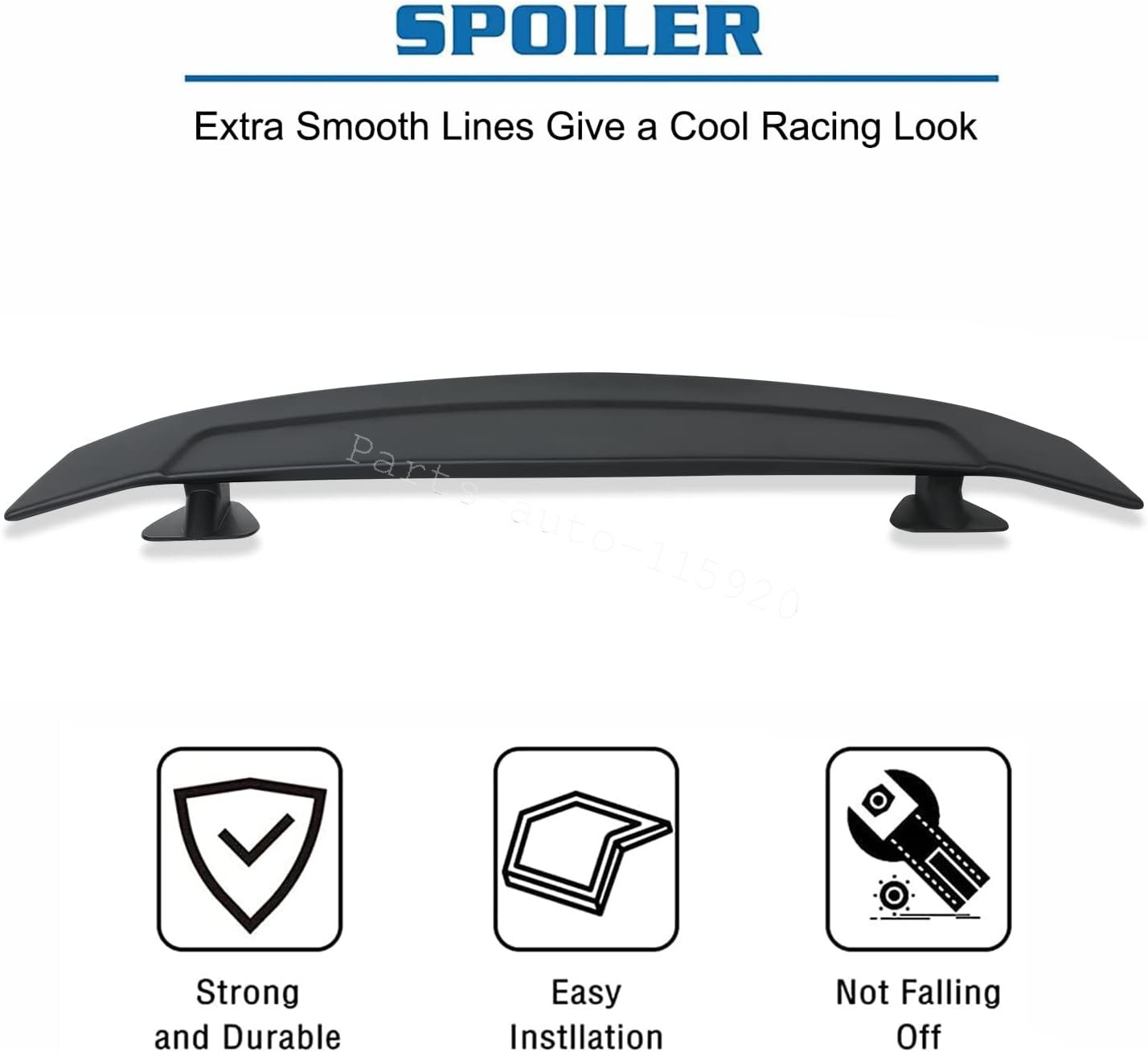 Matte Black 46″Rear Roof Window Trunk Spoiler Wing Lip For Hyundai Veloster