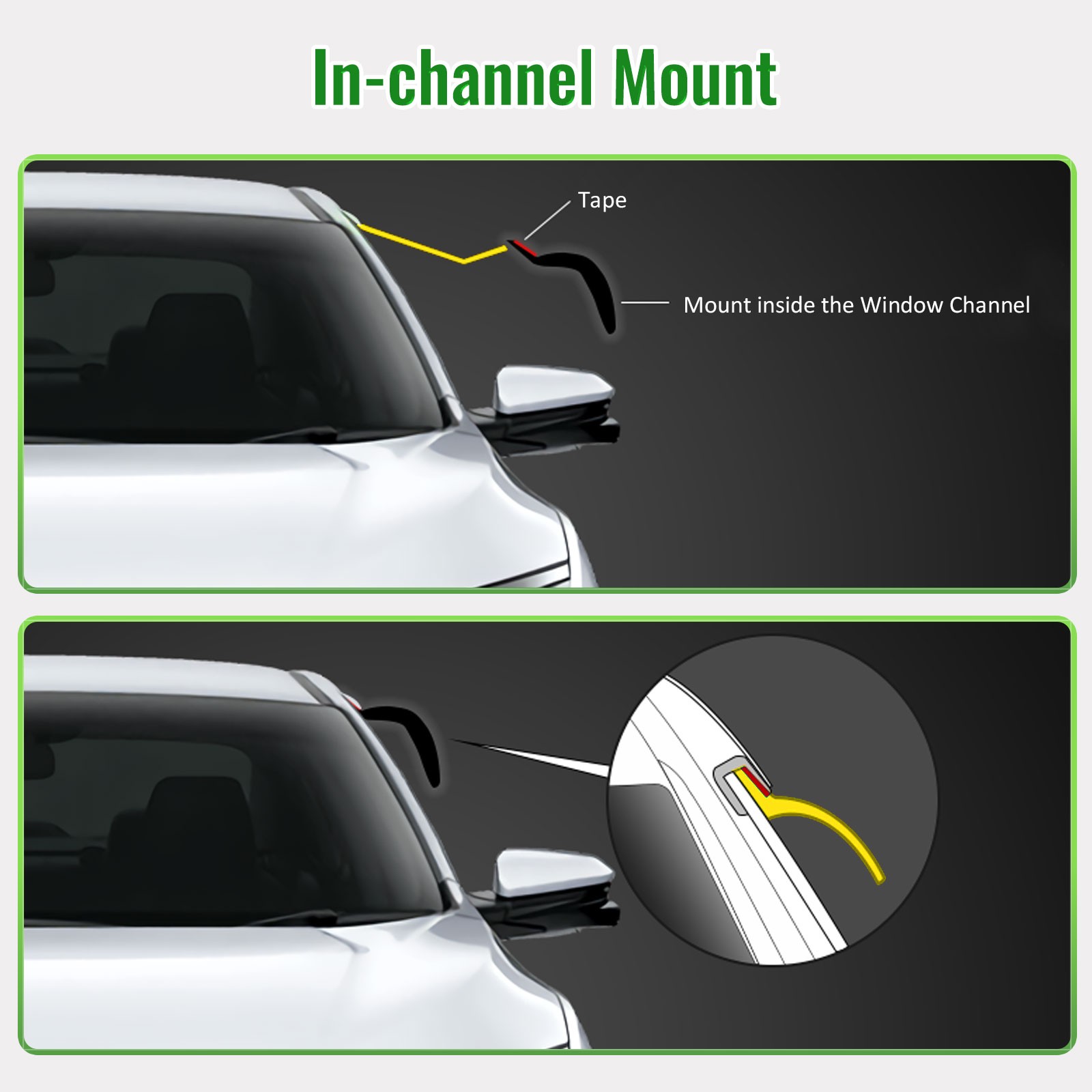 Fits 07-21 Toyota Tundra CrewMax Window Visors Guards Deflectors PC In-Channel