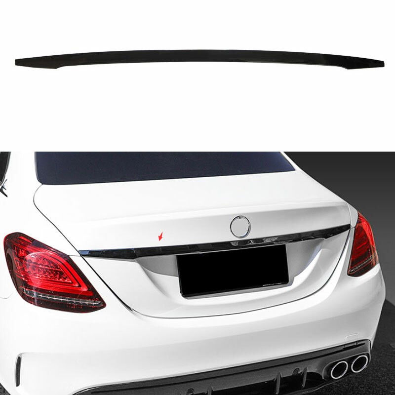 For 2015-2021 Benz C-Class W205 Chrome Black Rear Tailgate Trunk Lid Cover Trim