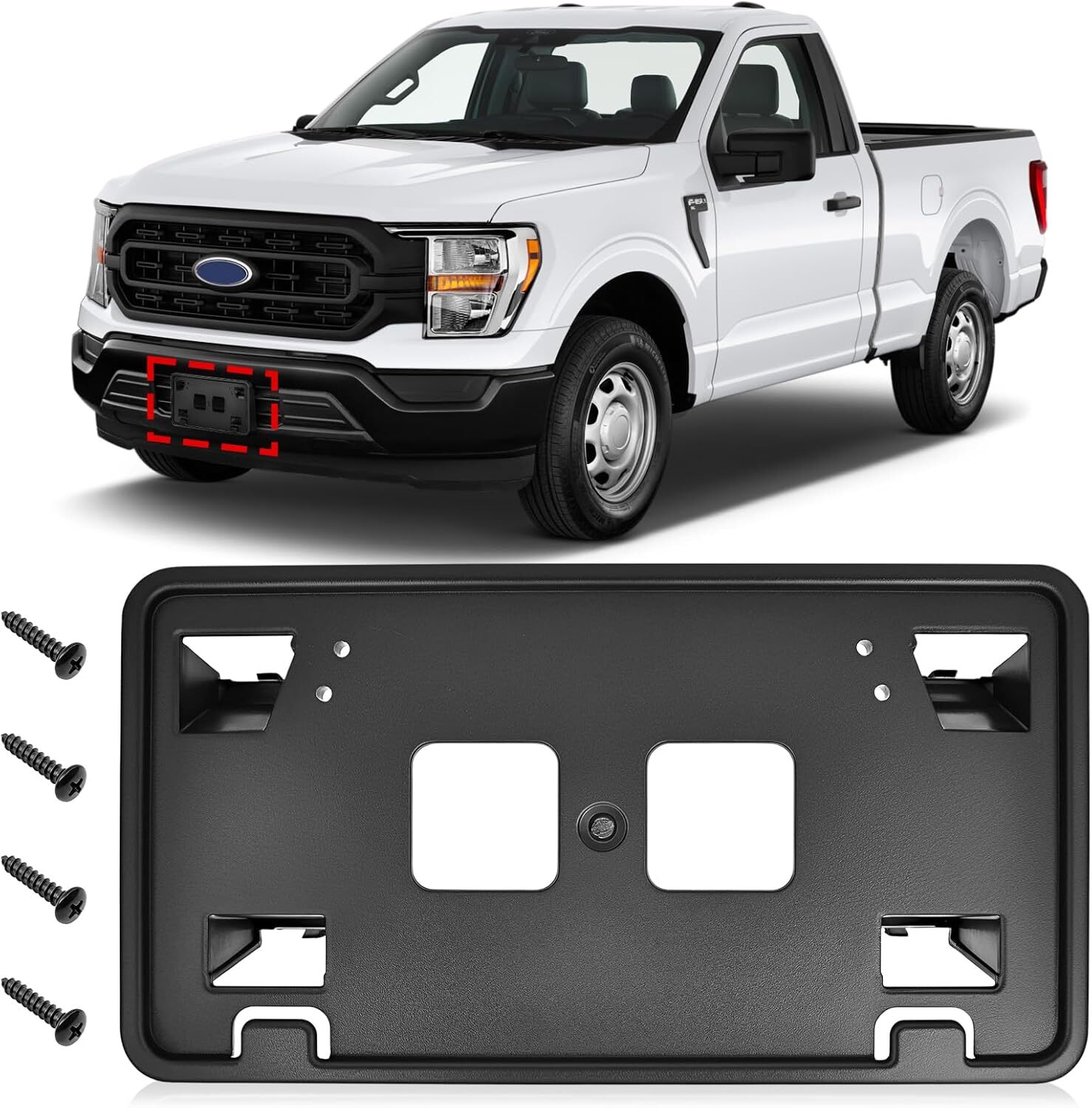Front Bumper Bracket License Plate Holder For Ford F-150 2022-2023 ML3Z17A385AB