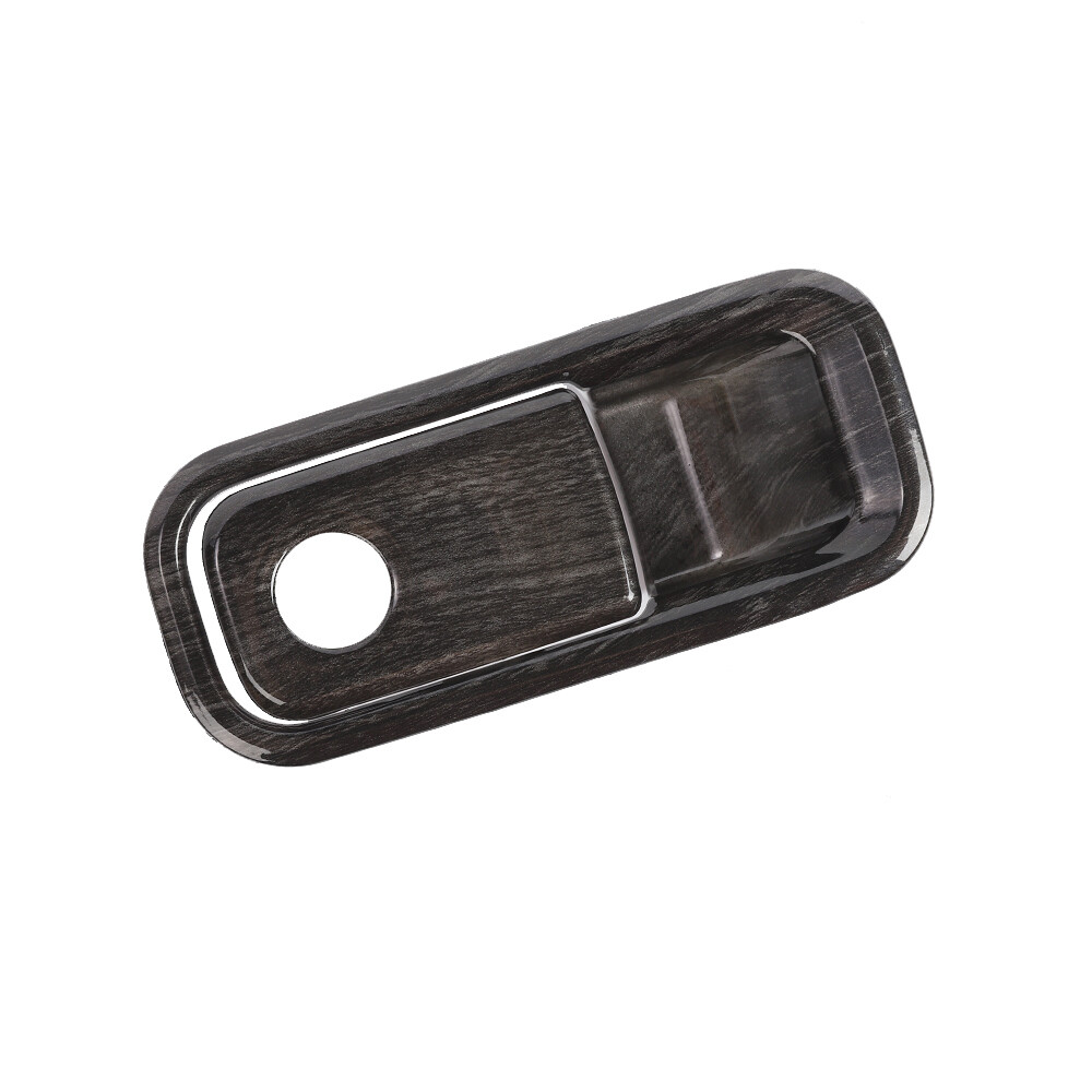 Co-pilot Storage Box Handle Decor Cover Trim For Ford F150 2021+Black Wood Grain