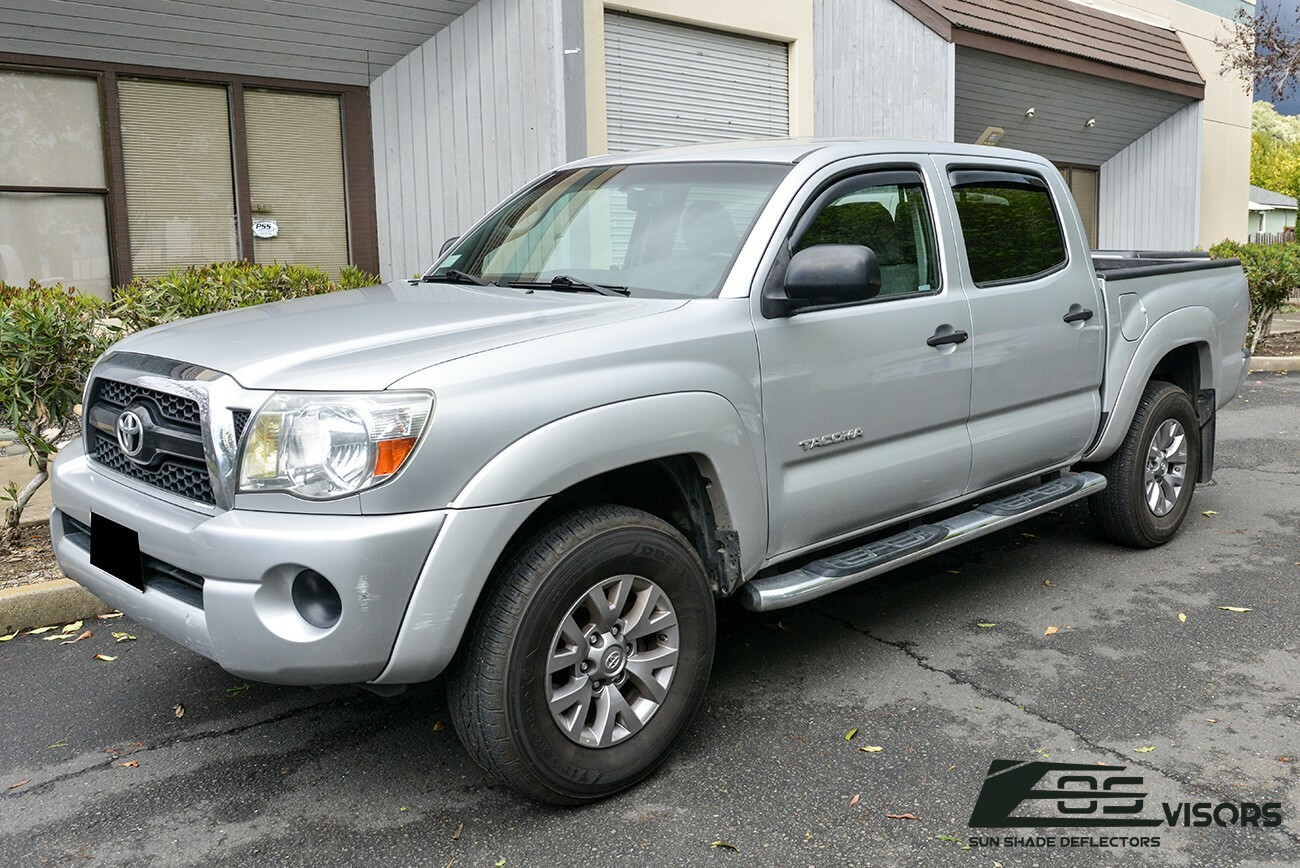EOS Visors For 05-15 Toyota Tacoma Crew Cab IN-CHANNEL Side Window Rain Guards