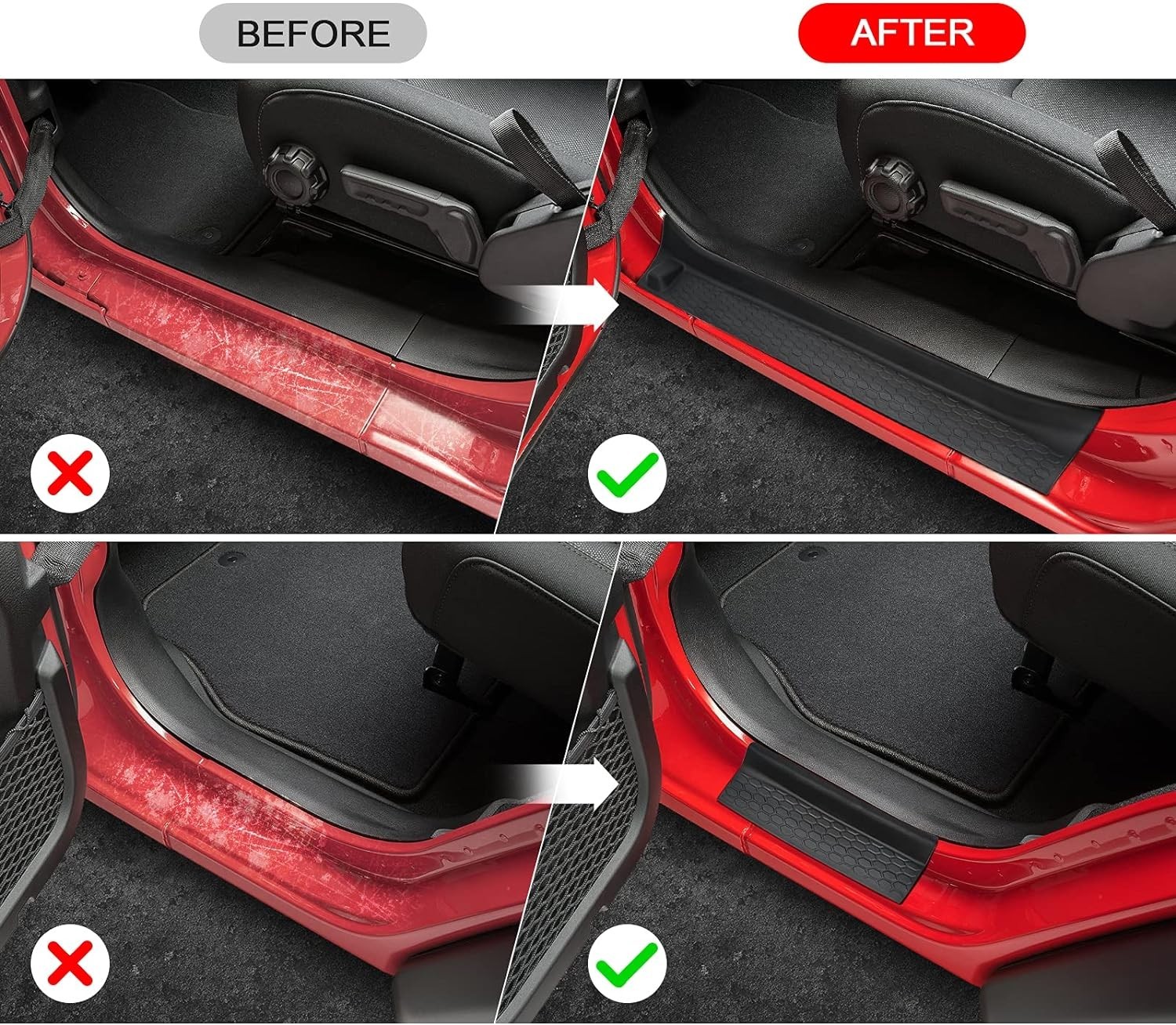 Scratch-Resistant Door Entry Guards for 2018-2025 Jeep Wrangler & Gladiator JT