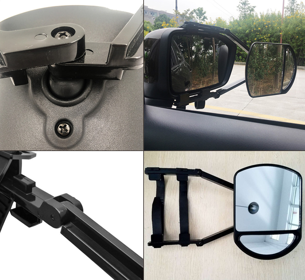 (USA) Universal Trailer Towing Mirror Adjustable Clip-On Car Extension Mirrors*2