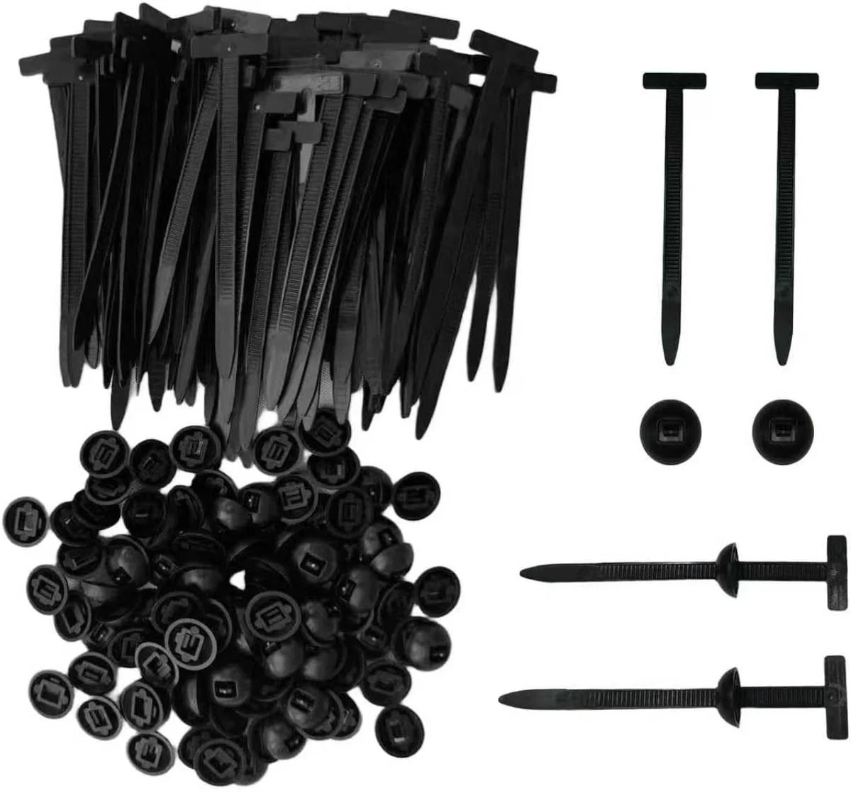 100PCS Automotive Nylon Cable Tie Clips Zip Fasteners for Bumper Trim