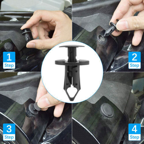 40Pcs Plastic Rivet Fastener Push-Type Pin Retainer Bumper Fender Trim Clips