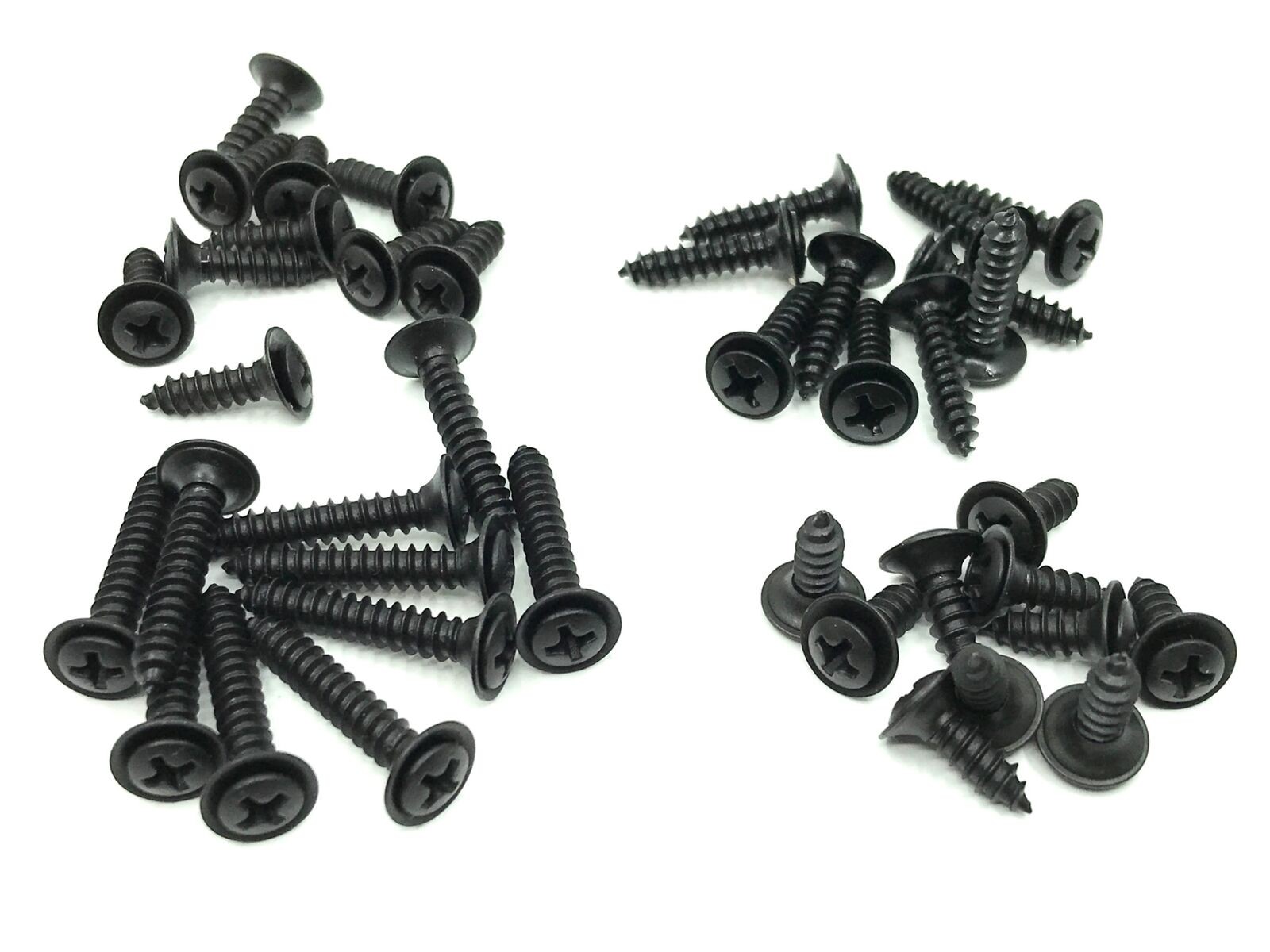 40 pcs #8 with #6 phillips oval head black flush washer trim screws fits dodge