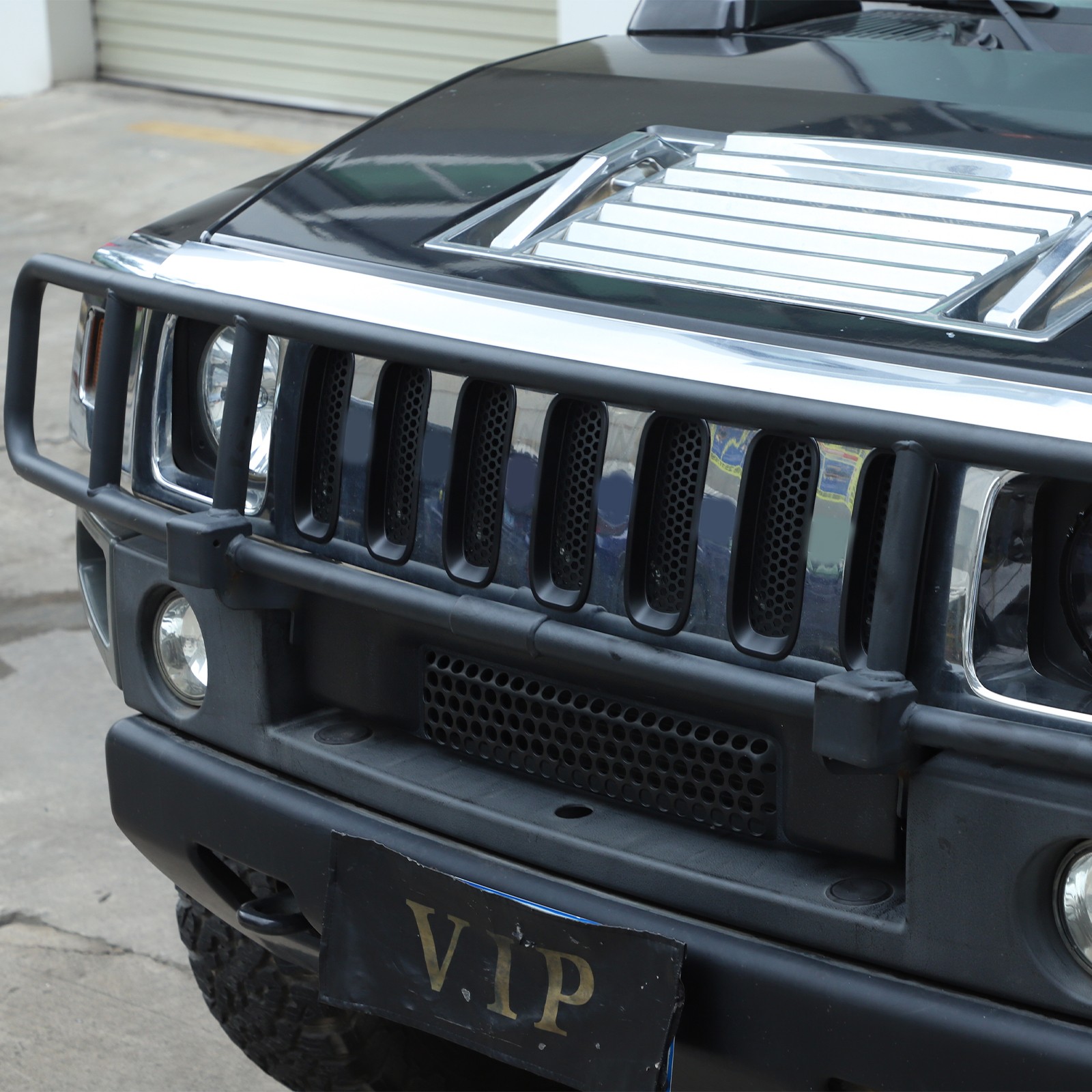 7PCS Front Grille Inserts Cover Trim Accessories Black For Hummer H2 2003-2009