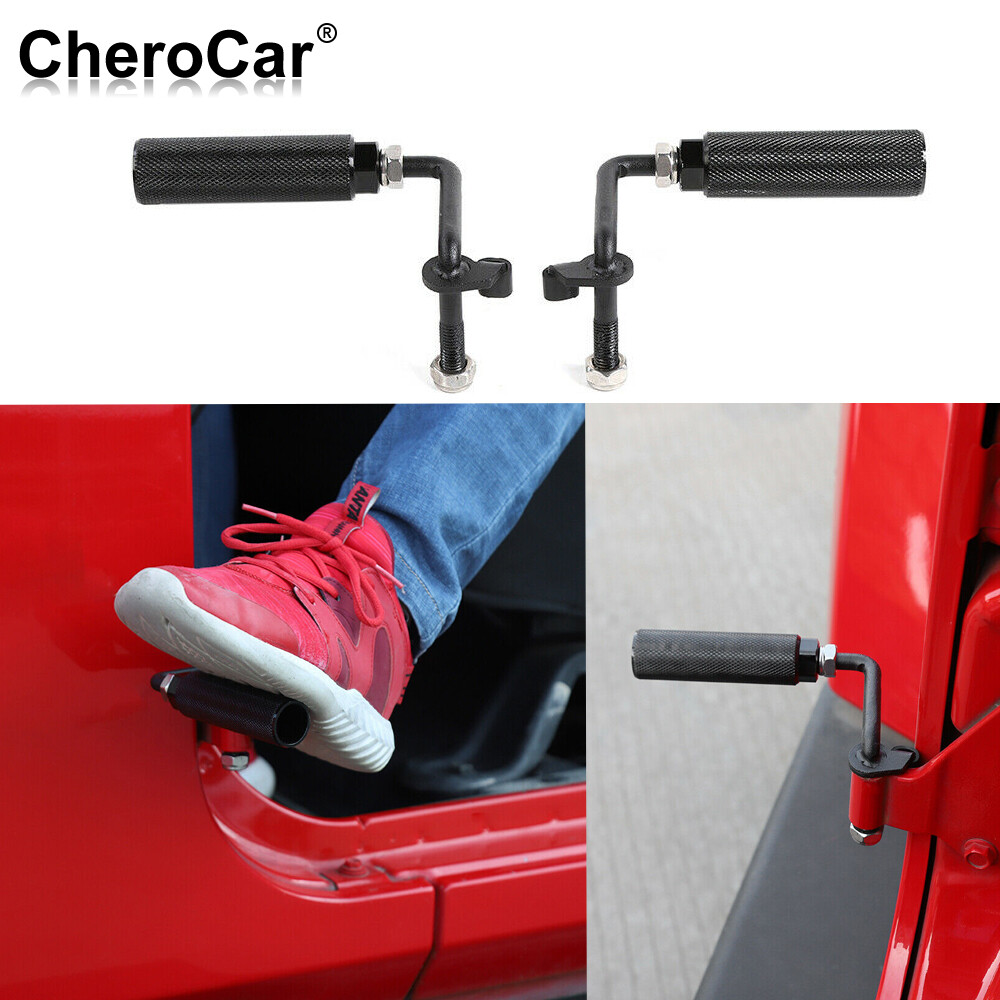 2X Side Door Hinge Mount Foot Peg Foot Rest Pedal For Jeep Wrangler JK JT JL TJ
