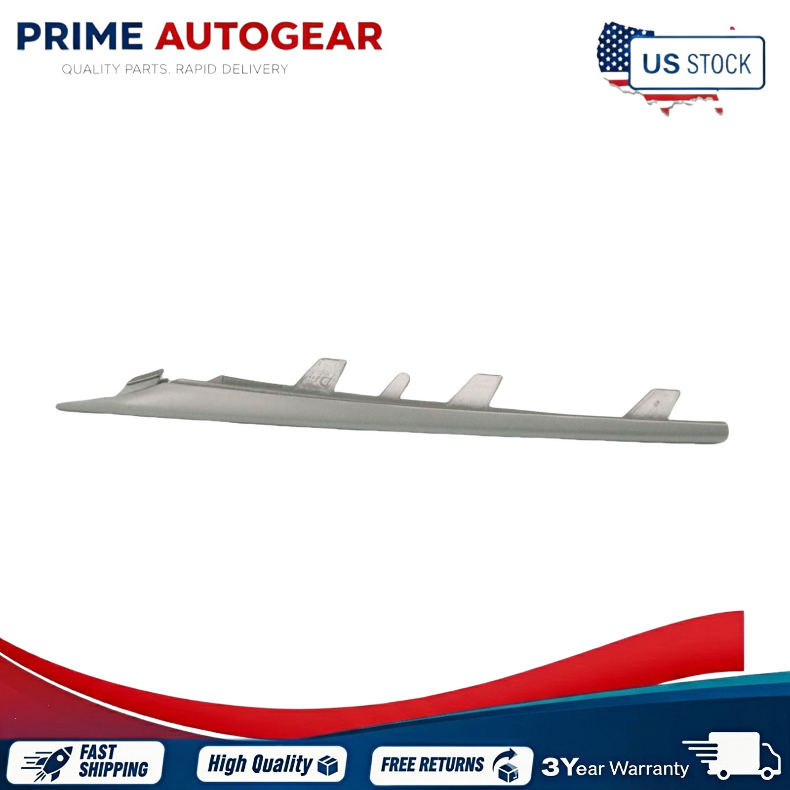 Pair Front Bumper Trim Set Driver and Passenger Side Silver For 2011-2013 BMW X5