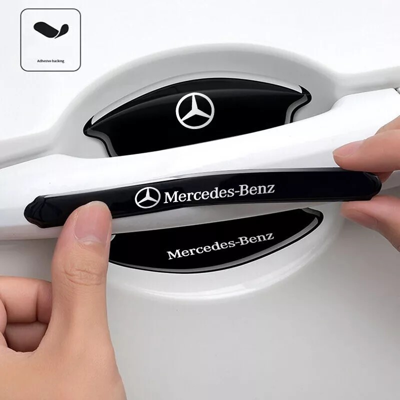 For Mercedes Benz 8PCS Door Handle Bowl Film Black Trim Accessories Sticker