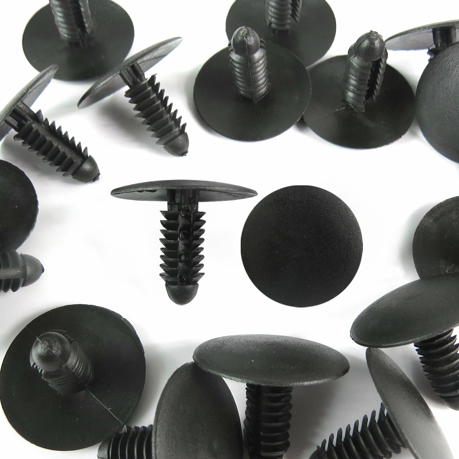 50 Pcs Plastic Fastener Rivet Retainer Hood Insulation Clip Black Fit 5/16″ Hole