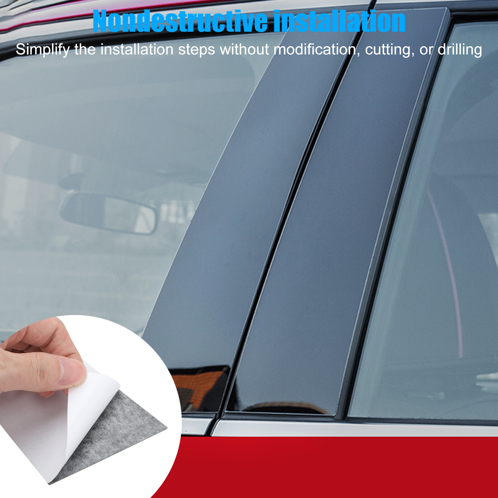 Window Pillar Posts Door Trim Molding Black Cover For Honda Civic Sedan 2006-11