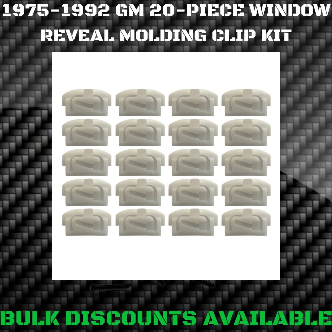 1982-1992 Cadillac Brougham Glass Window Windshield Molding Trim Reveal Clips GM