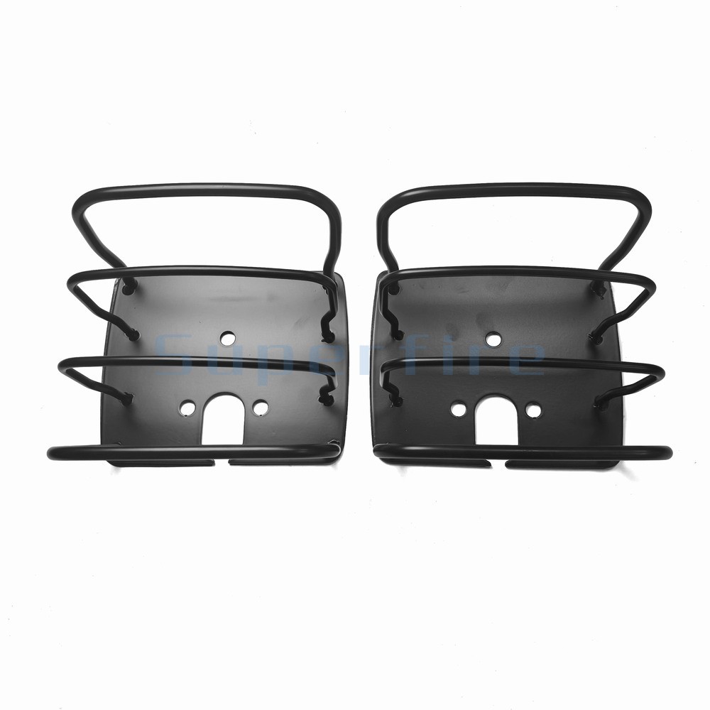 Black Steel Rear Tail Light Guards Covers Trim Fit Jeep Wrangler YJ TJ 1987-2006