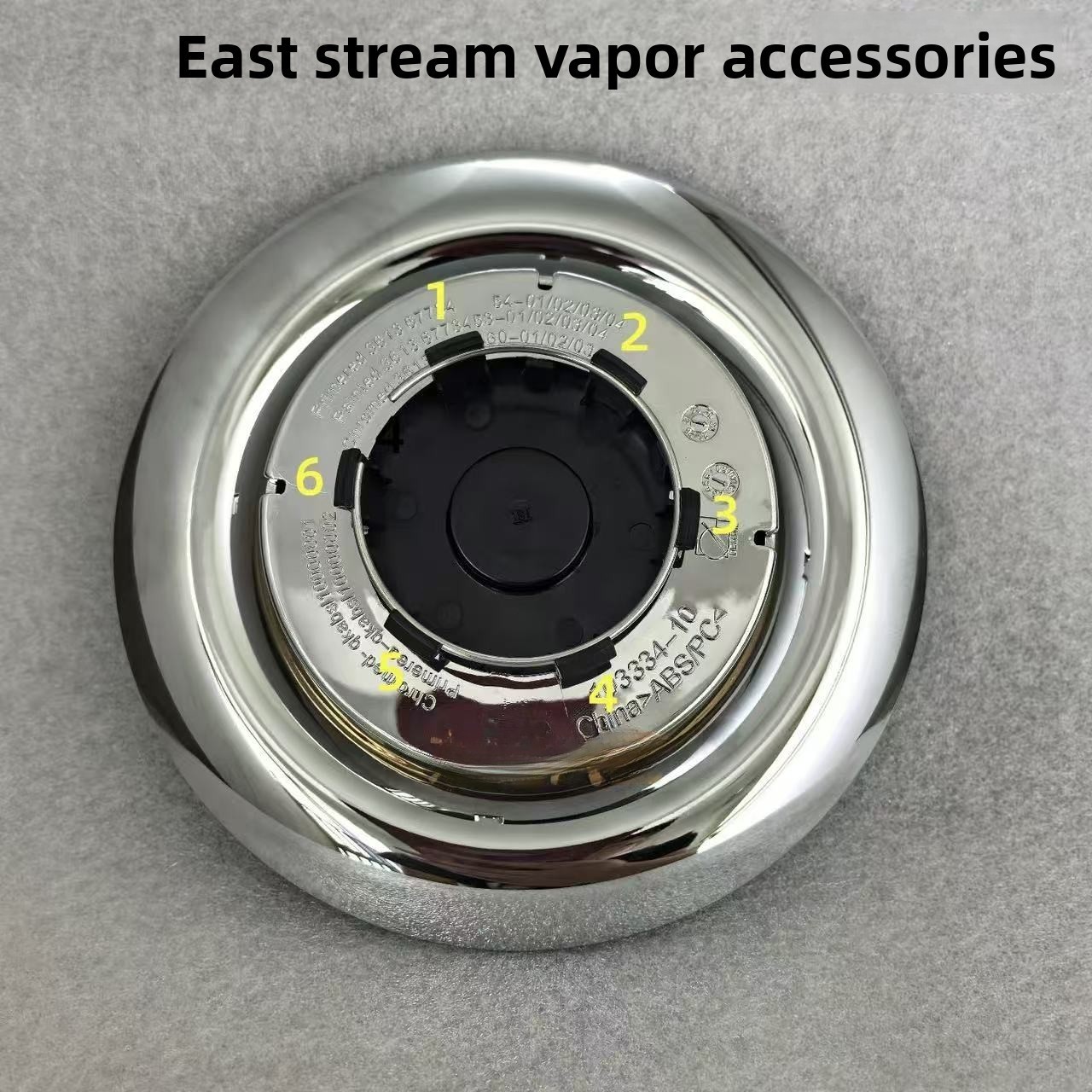4 pcs Set BLACK CHROME Forgiato Floating Center Caps XL Hubcap Rim 7.2”-