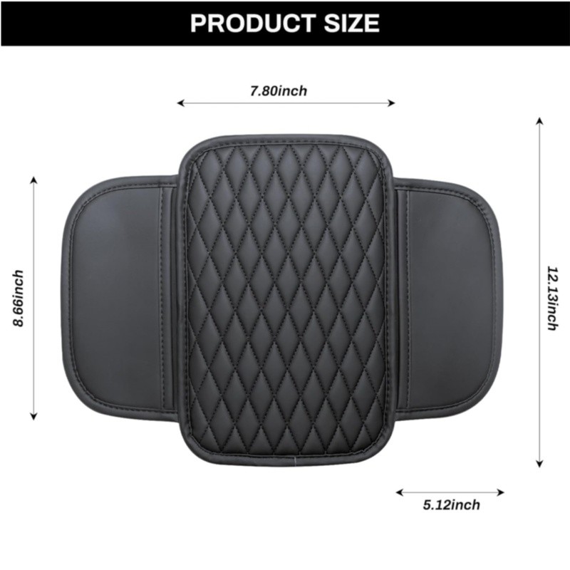 Car Armrest Cushion Cover Center Console Box Pad Mat with Pocket For Most Car