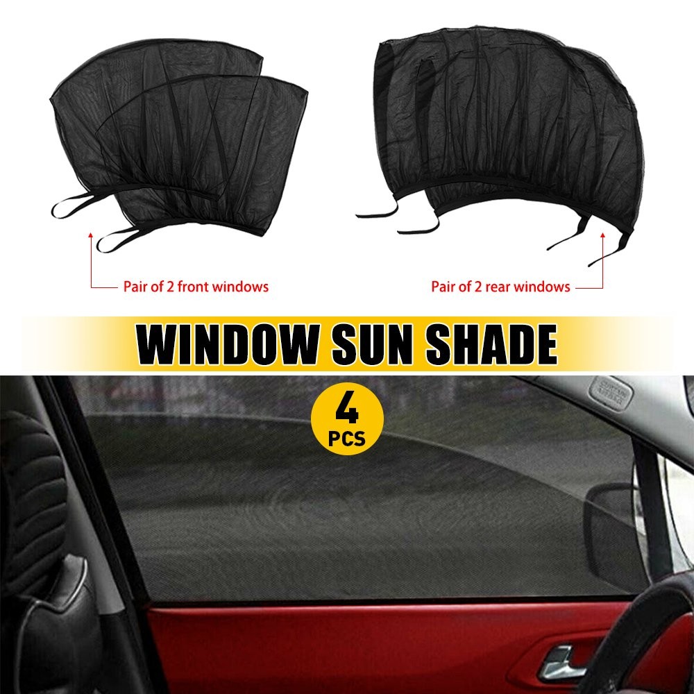 4Pcs Universal Car Side Window Baby Sun Shade Breathable Screen Cover Sunshade