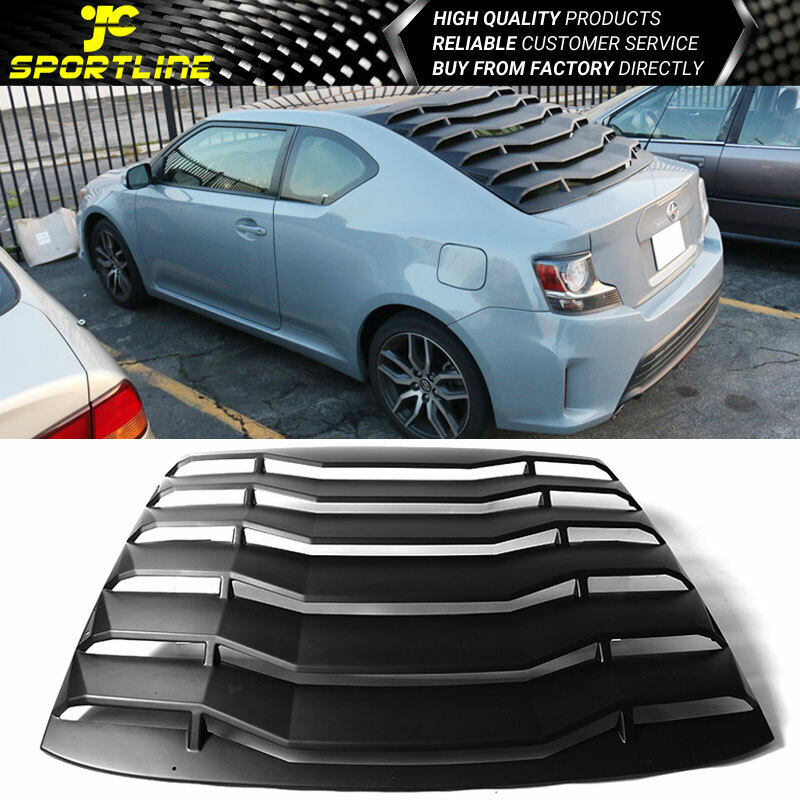 Fits 11-16 Scion TC Rear Window Louver Sun Shade Cover Unpainted Matte Black ABS