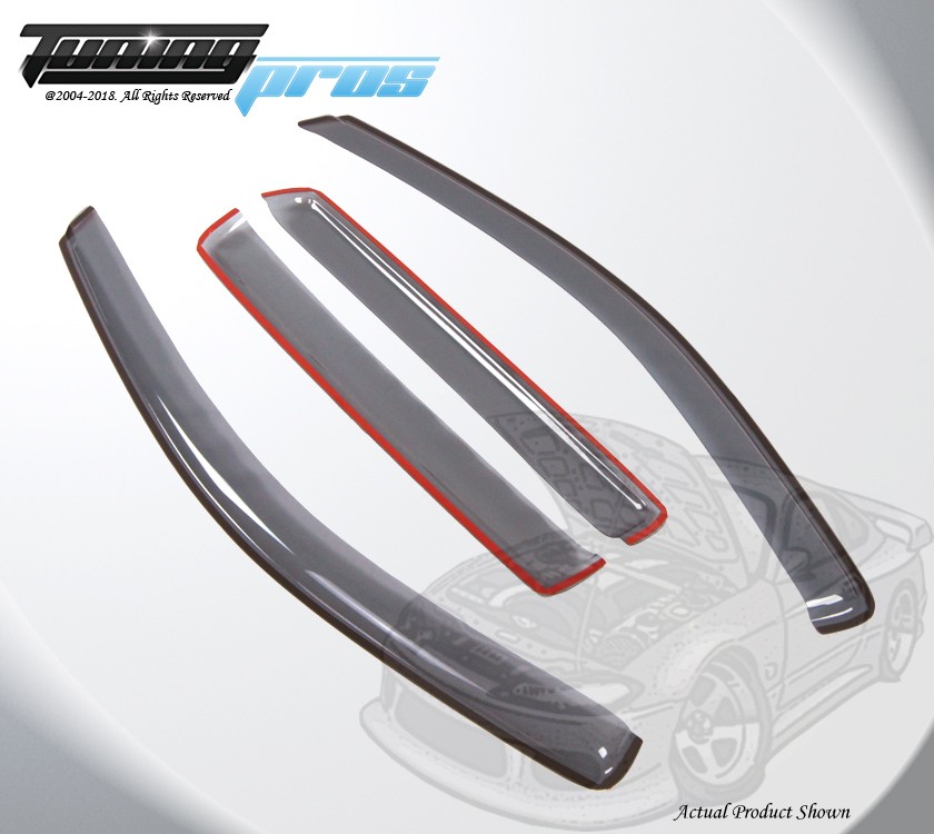 Light Gray Rain Visor Deflector 4pcs Out Channel For Jeep Compass 2007-2010