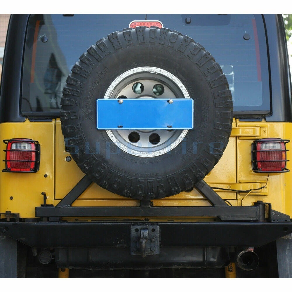 Black Steel Rear Tail Light Guards Covers Trim Fit Jeep Wrangler YJ TJ 1987-2006