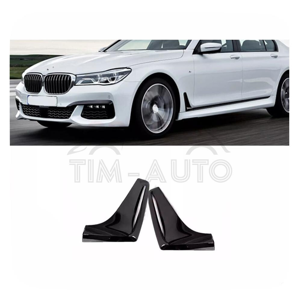 Fits BMW G12 7-Series 16-19 2PCS Glossy Black Fender Side Air Duct Molding Trims