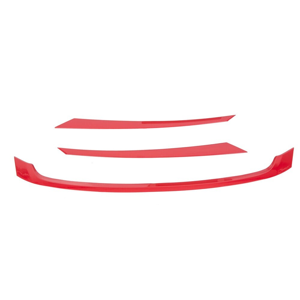 FOR 2016-2021 HONDA CIVIC JDM GLOSSY RED ABS FRONT GRILL TRIM COVER GARNISH- 3PC