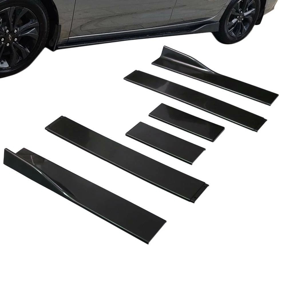 1 Set Glossy Black Universal Sedan Side Skirt Extension Splitter Rocker Panel